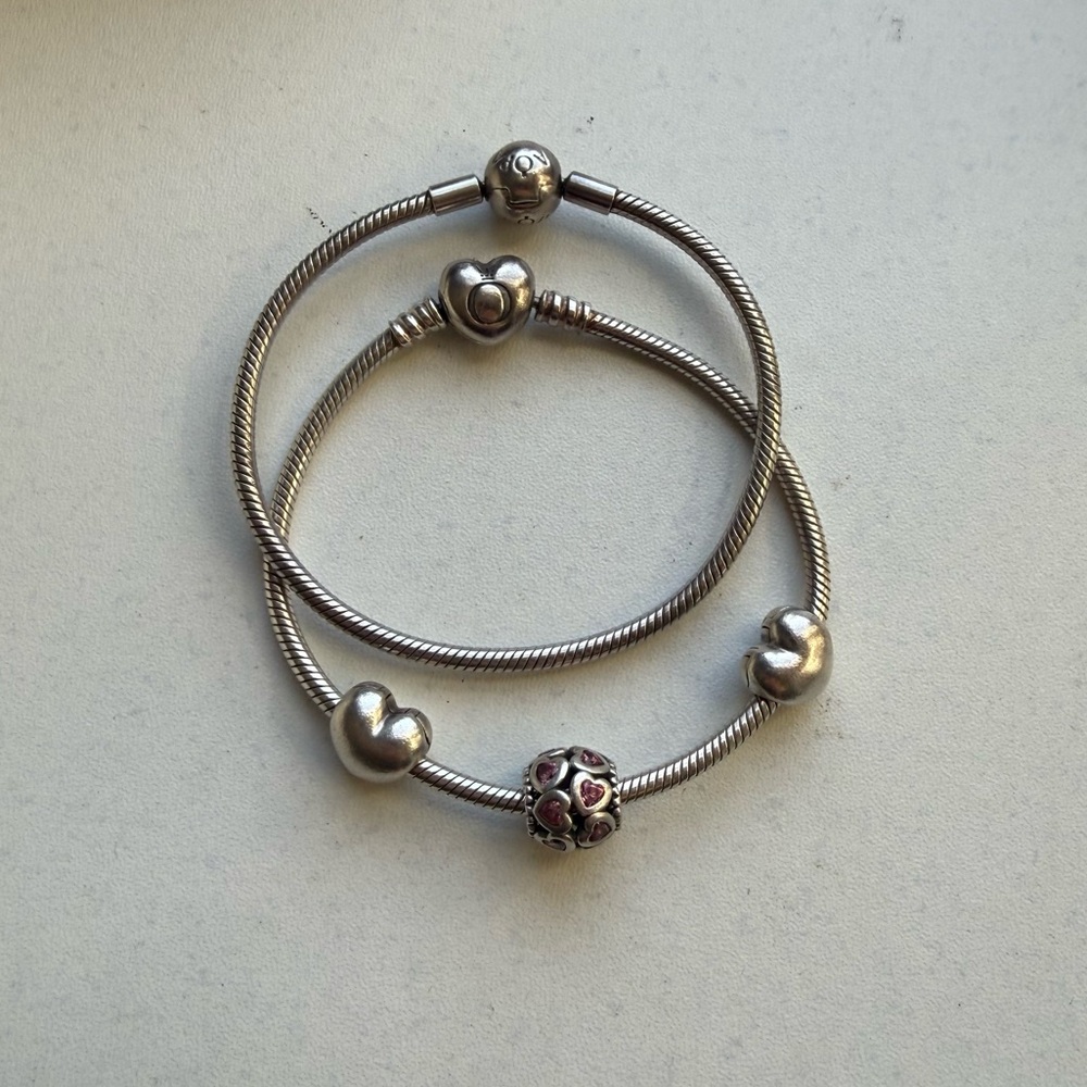 Set of Two Silver Pandora Bracelets